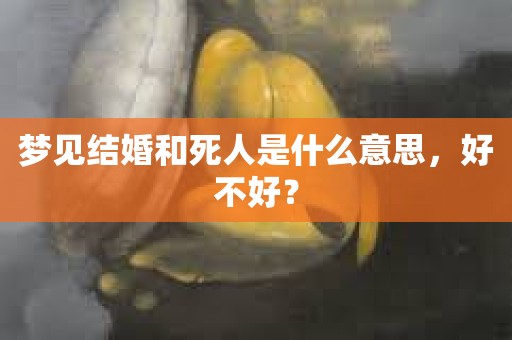 梦见结婚和死人是什么意思，好不好？”